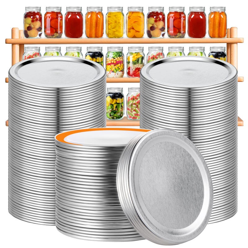 SKERYBD Canning Lids Regular Mouth for Ball Mason Jars, Small Mouth Canning Seals No Bent Canning Supplies Tops No Rust and Leak-proof, 150PCS (Lids Only) - Image 1